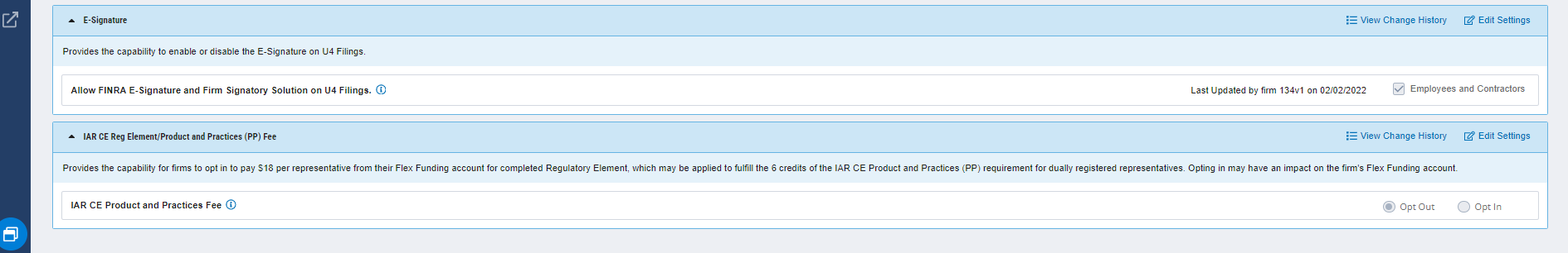 Firms Settings Part2